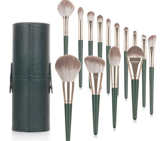 14 Green Cloud Makeup Brushes Suit Super Soft