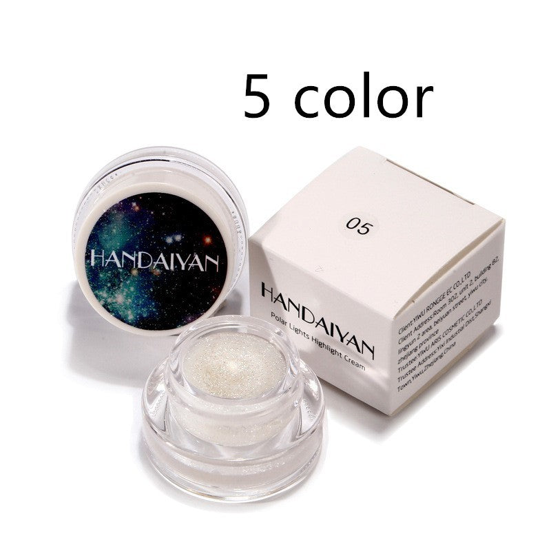 5 Colors Aurora Chameleon Highlighter & 3D Shimmer Eyeshadow—Rainbow Contour Cream