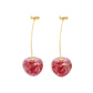 Stylish French Long Cherry Earrings: Sweet, Trendy, and Fashionable