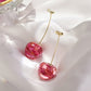 Stylish French Long Cherry Earrings: Sweet, Trendy, and Fashionable