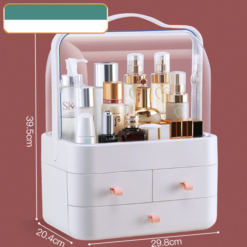 Makeup Storage Desktop Organizer Dustproof Lipstick & Brush Box for Dressing Table & Skincare Products