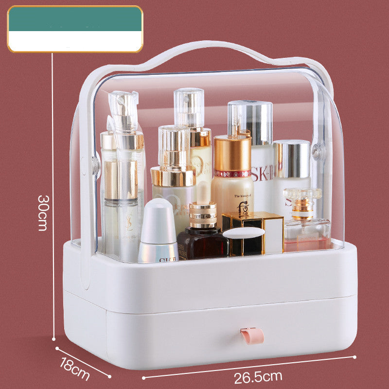 Makeup Storage Desktop Organizer Dustproof Lipstick & Brush Box for Dressing Table & Skincare Products