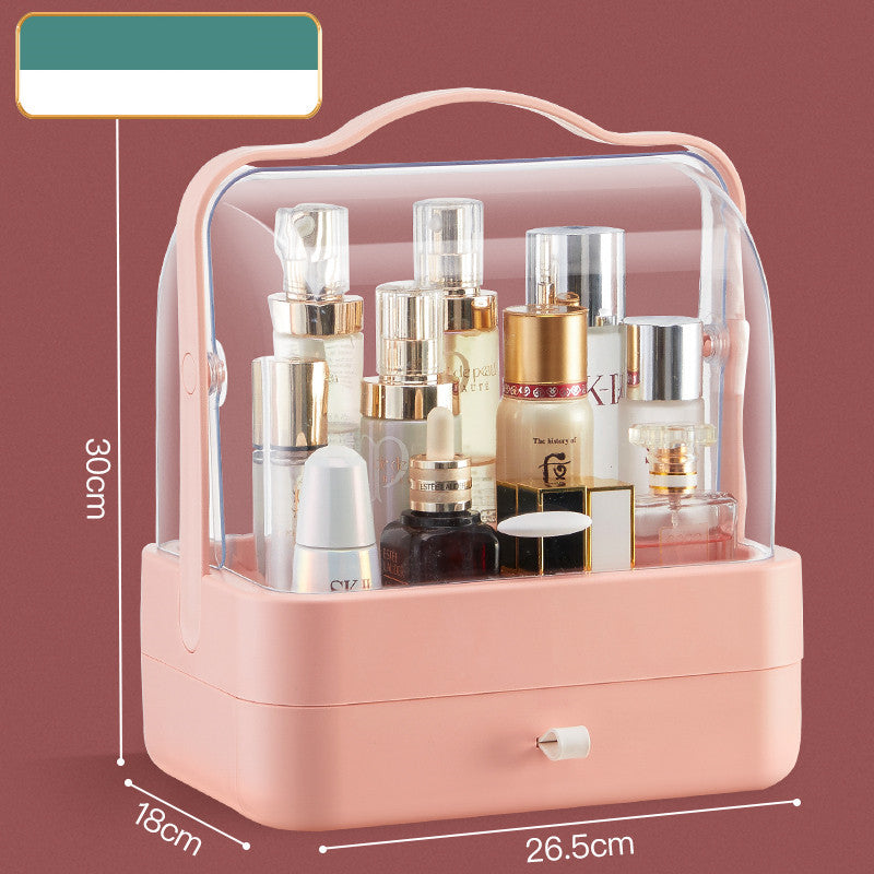 Makeup Storage Desktop Organizer Dustproof Lipstick & Brush Box for Dressing Table & Skincare Products