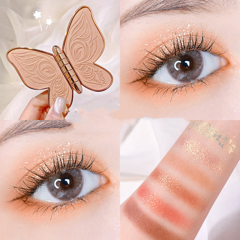 Eyeshadow Palette Butterfly Eye Shadow Lucky Koi Pearl Sequins Glitter Matte Makeup Plate Glitter Eyeshadow