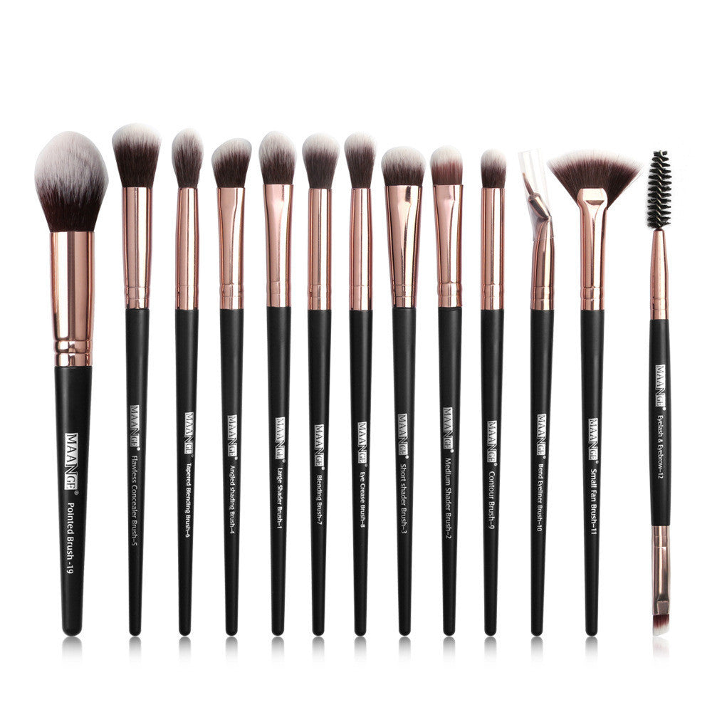 Maange 13-Piece Eye Makeup Brush Set Professional Eyeshadow Brushes & Beauty Tools for Flawless Makeup