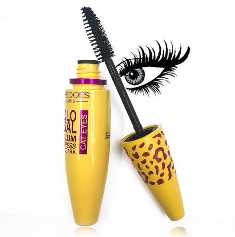 Growth Mascara Leopard-shaped Yellow Tube thick-curling Curling Waterproof Mascara