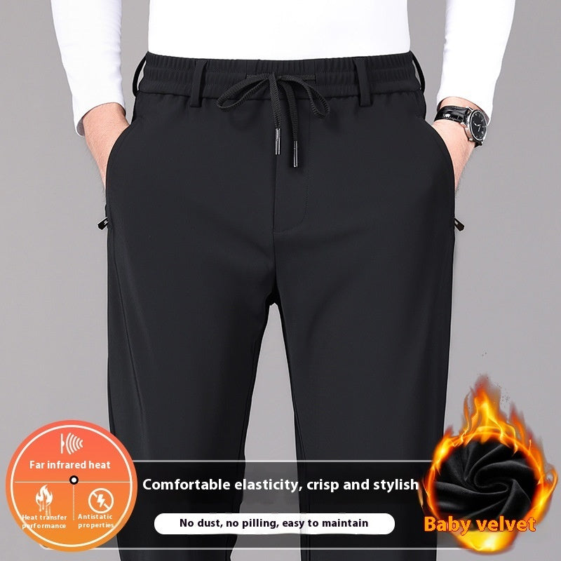 Business Men's Pants Autumn And Winter Elastic Waist Straight