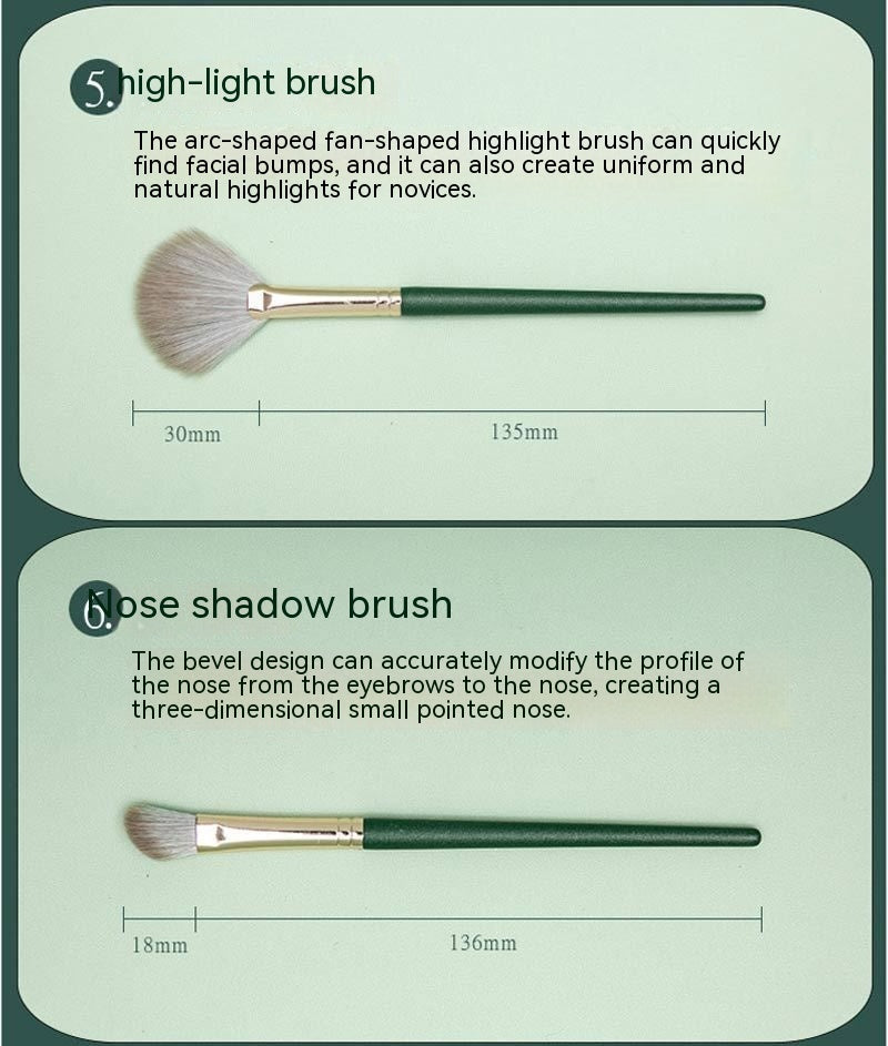 14 Green Cloud Makeup Brushes Suit Super Soft