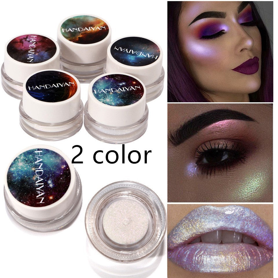 5 Colors Aurora Chameleon Highlighter & 3D Shimmer Eyeshadow—Rainbow Contour Cream