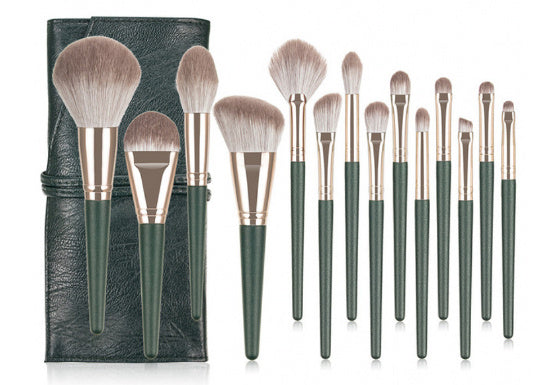 14 Green Cloud Makeup Brushes Suit Super Soft