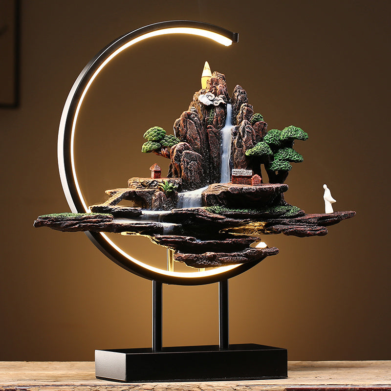 Creative Backflow Incense Burner High Mountain Flowing Water Home Zen Decoration