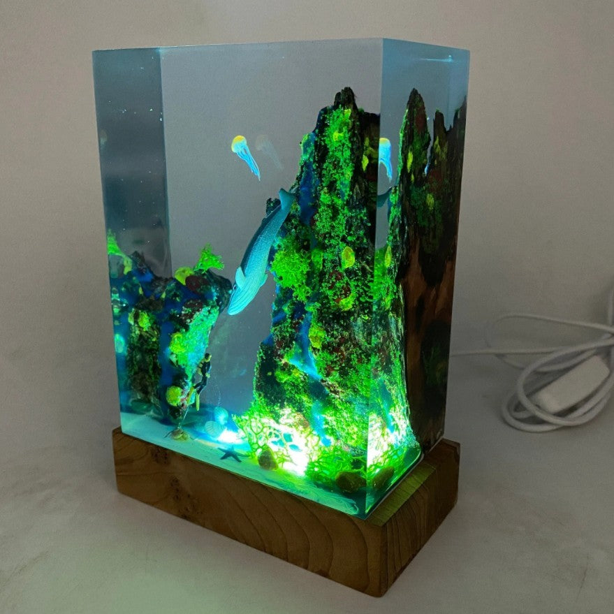 Square Fantasy Coral Sea Small Night Lamp Home Decoration