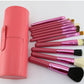 Niya supply 12 makeup sweep set cylinder set brush PU storage makeup tube beauty makeup hair brush eyebrow pencil