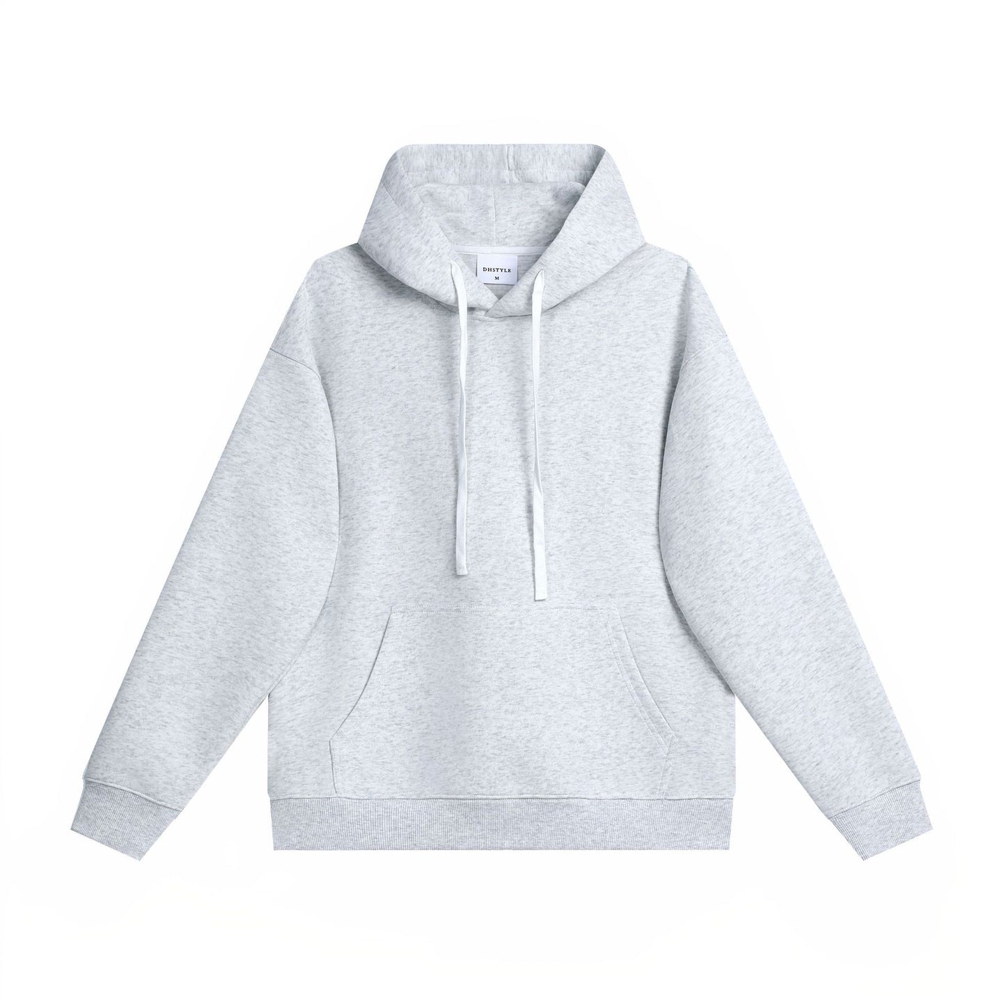 Simple Cotton Composite Drop-shoulder Hooded Sweater