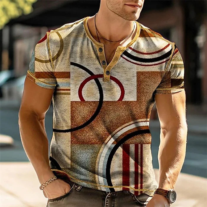 Simple Casual And Comfortable Printed Men's Short Sleeve