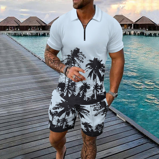 Summer Men's Short-sleeved Shirt Shorts Suit