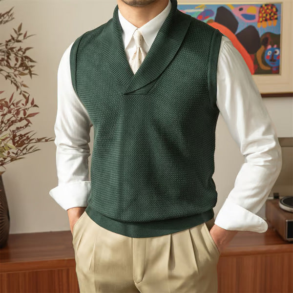 Fashionable Knitted Waistcoat Business Slim Fit Men