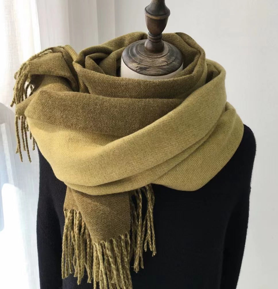 Double-sided Artificial Australian Wool Scarf Shawl