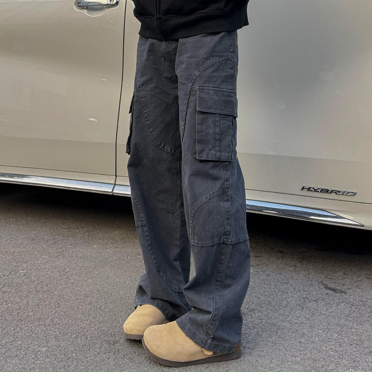 Retro Straight Loose Cargo Pants Wide Leg