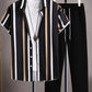 Casual Fashion Striped Short Sleeve Shirt Trousers Suit