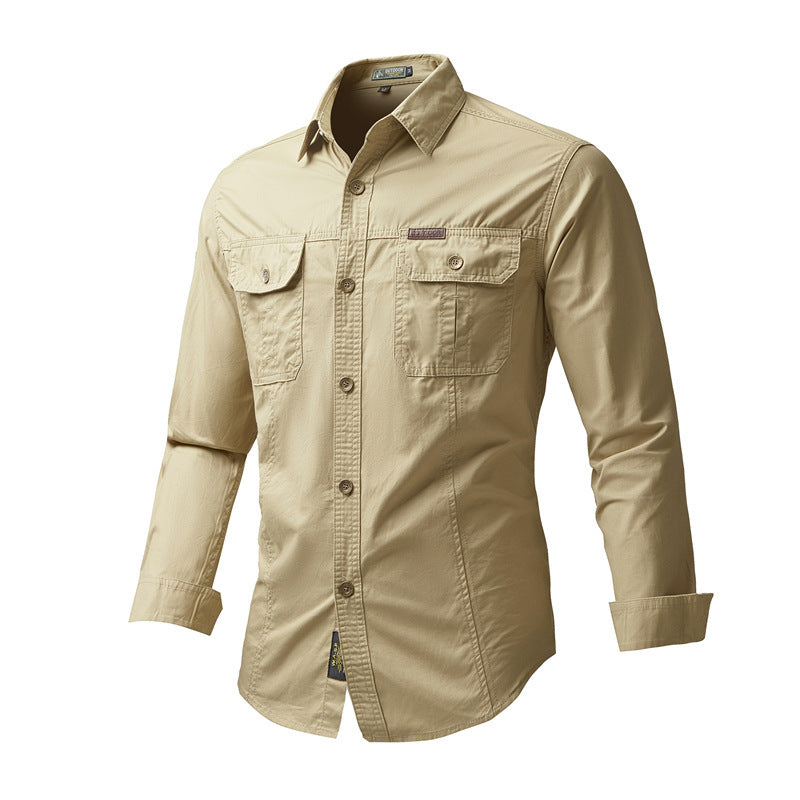 Autumn Workwear Shirt Men's Plus Size