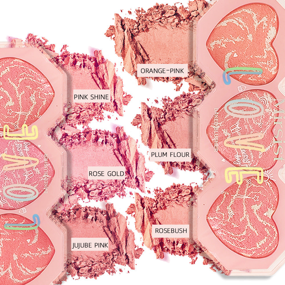 Three-color Pork Belly Highlight Blush Heart-shaped Baking