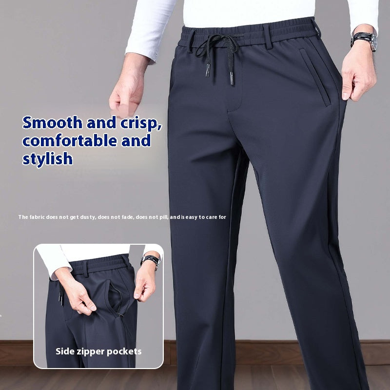 Business Men's Pants Autumn And Winter Elastic Waist Straight