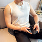 Breathable Cut-out Knitted Vest Men's Athletic Fitness Stretch Sleeveless T-shirt