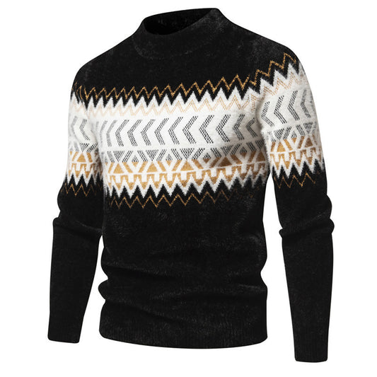 Printed Round Neck Sweater For Men