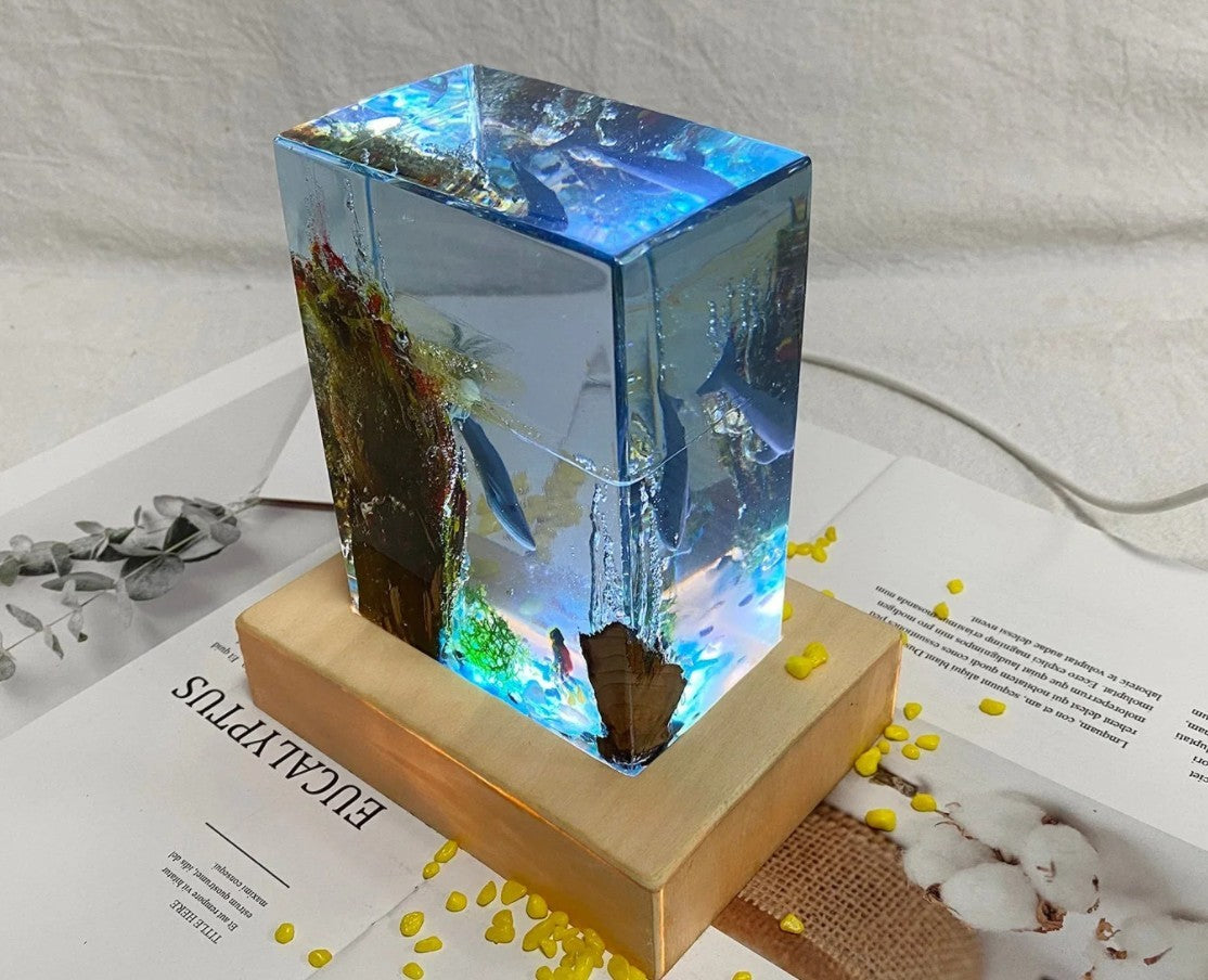 Square Fantasy Coral Sea Small Night Lamp Home Decoration