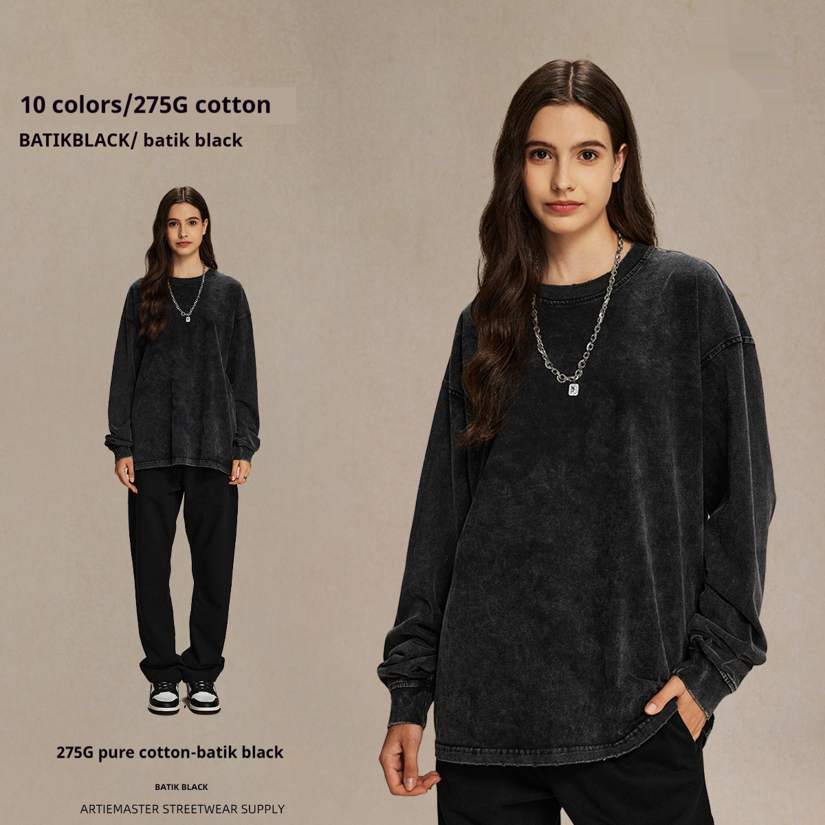 T-shirt Cotton Loose-fitting Casual Round-neck Base Shirt