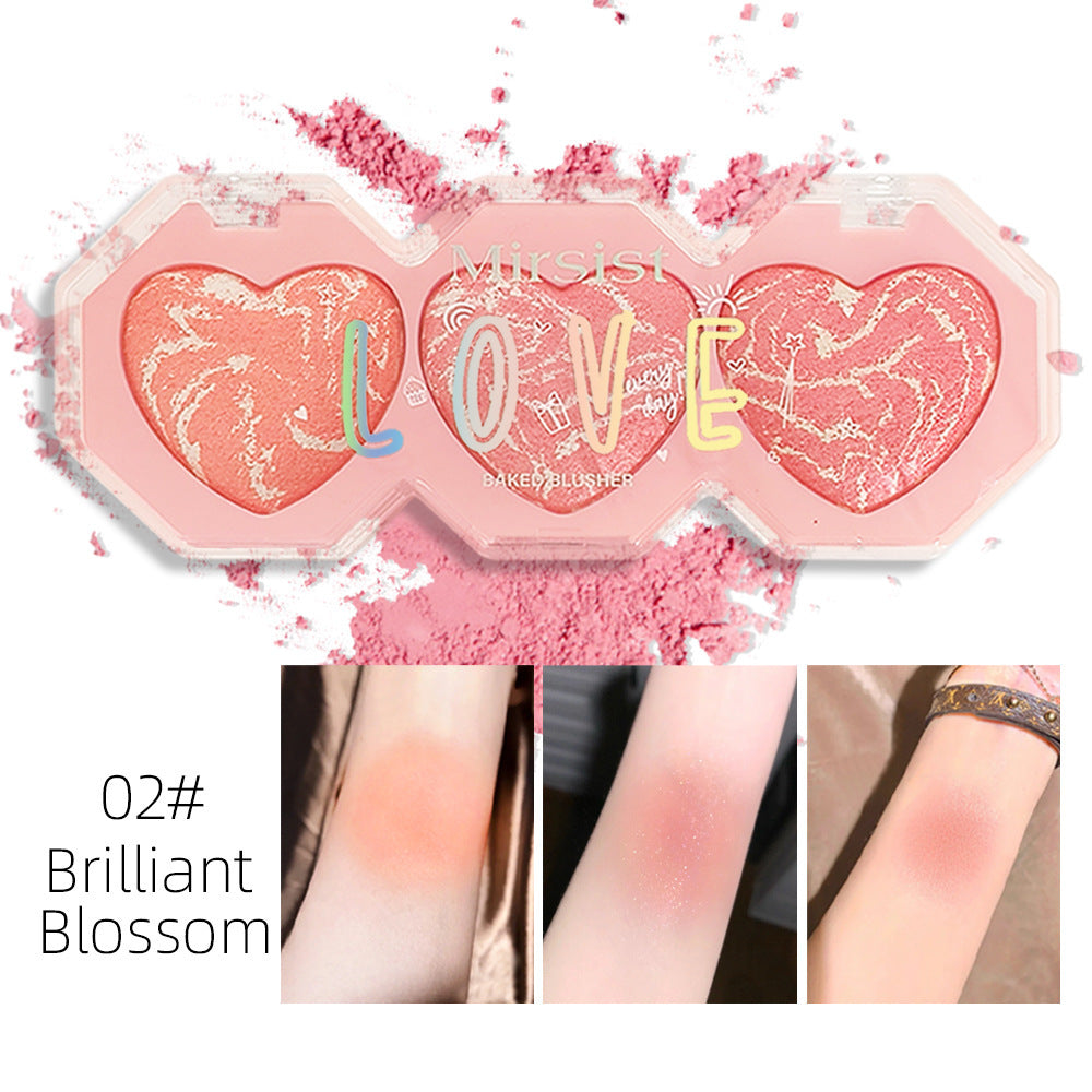 Three-color Pork Belly Highlight Blush Heart-shaped Baking