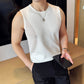 Breathable Cut-out Knitted Vest Men's Athletic Fitness Stretch Sleeveless T-shirt