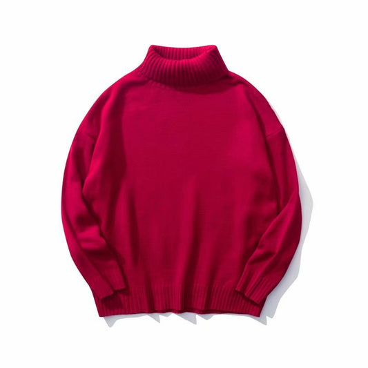 Simple New Versatile Couple Turtleneck Sweater Retro Autumn And Winter New