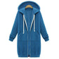 Hooded Long Sleeve Sweater Fleece Long Jacket