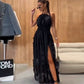 Autumn New European And American Embroidered Long Skirt Halter Backless Dress