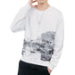 Men's Sweater Long Sleeves T-shirt Round Neck Printing Plus Velvet