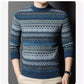 Men's Pullover Thickened Striped Sweaters Bottoming Shirt