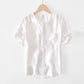 Men's Short-sleeved Linen Shirt