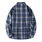 Retro Plaid Shirt Lapel Men's Long-sleeved Jacket