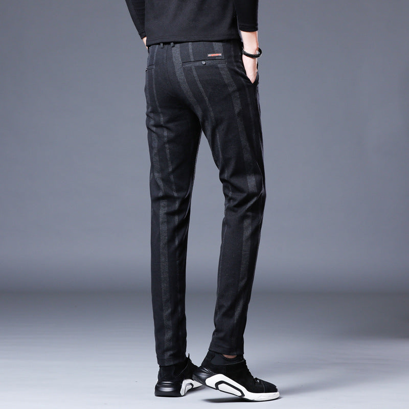 Men's Casual Vertical Striped Straight Leg Pants