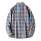 Retro Plaid Shirt Lapel Men's Long-sleeved Jacket