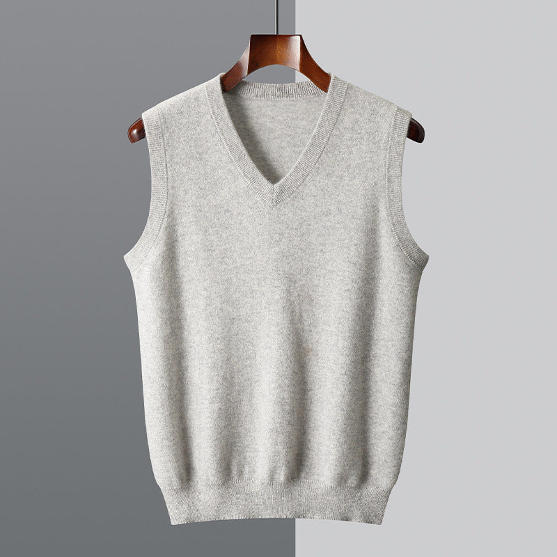 Casual Middle-aged V-neck Vest Sleeveless Sweater