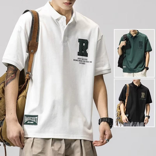 Japanese Polo Shirt Short-sleeved Lapel T-shirt Men's Design Sense