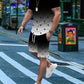 3D Digital Thermal Transfer Men's American T-shirt Suit