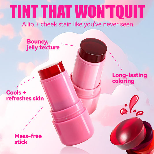 Jelly Blush & Lipstick Stick - Dual-Use Multi-Color Brightening Lip & Cheek Contour