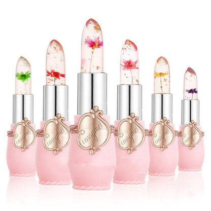 Jelly Flower Lipstick Color Changing Lip Gloss Moistening Temperature Crystal Pomade Transparent Lip Color Balm Makeup Cosm