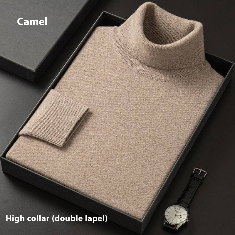 Men's New Solid Color Sweater Fashion Casual Half Turtleneck