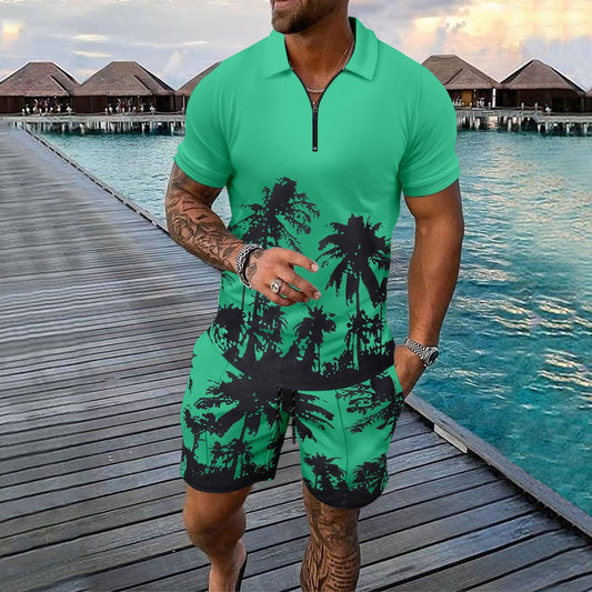 Summer Men's Short-sleeved Shirt Shorts Suit