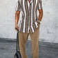 Casual Fashion Striped Short Sleeve Shirt Trousers Suit